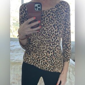 Leopard Print Long Sleeve Top